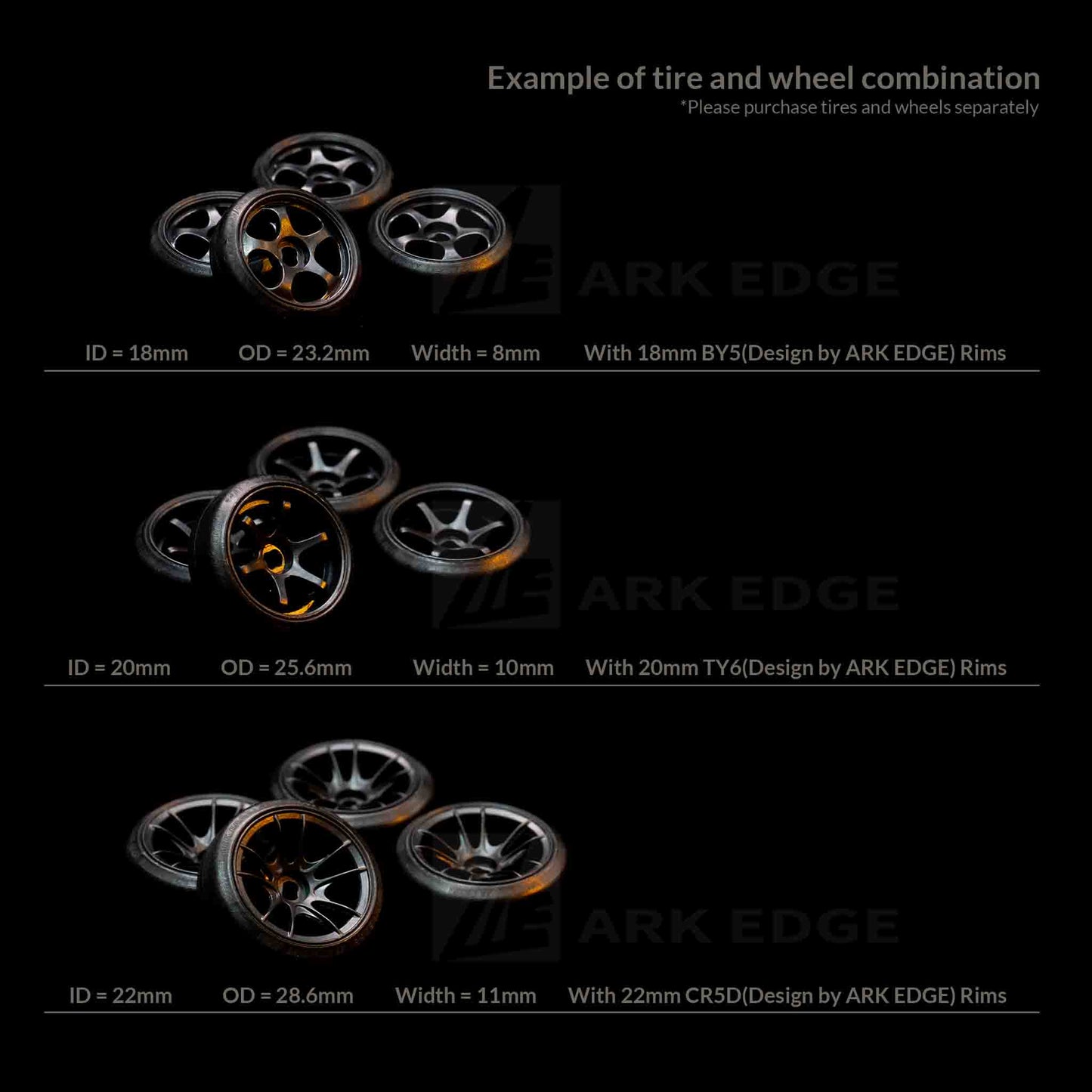 ARKEDGE 1/24 Scale RWD DRIFT RC Rim