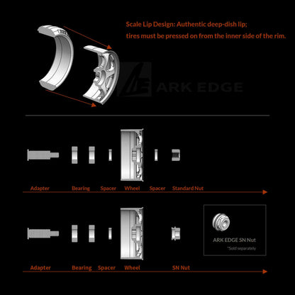 ARKEDGE SN TC4 Titanium Wheel Lock Nut M2 4pcs for 1/24 Drift RC