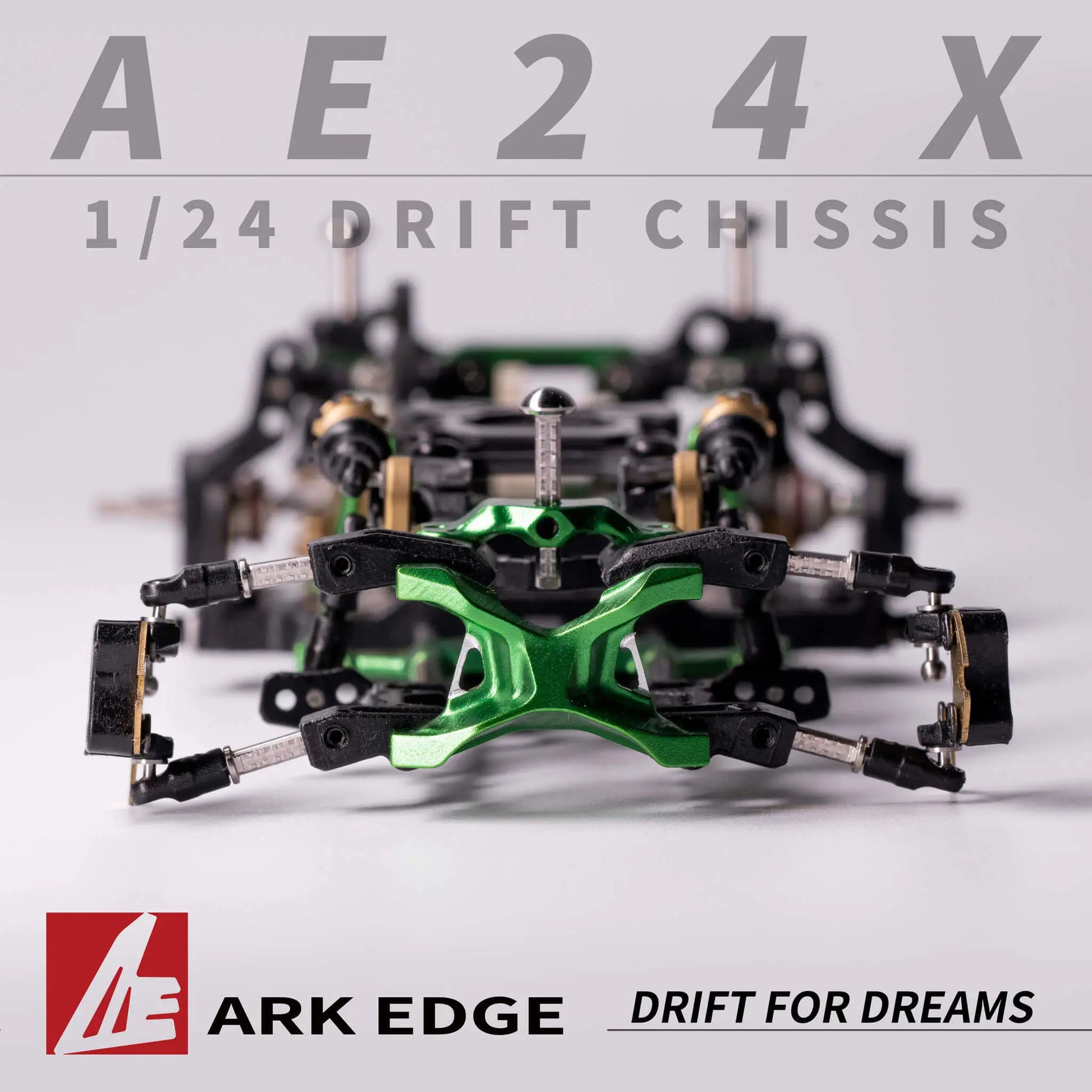 AE24X RC Drift Car Kit 1/24 Scale Micro RC Drift Chassis green
