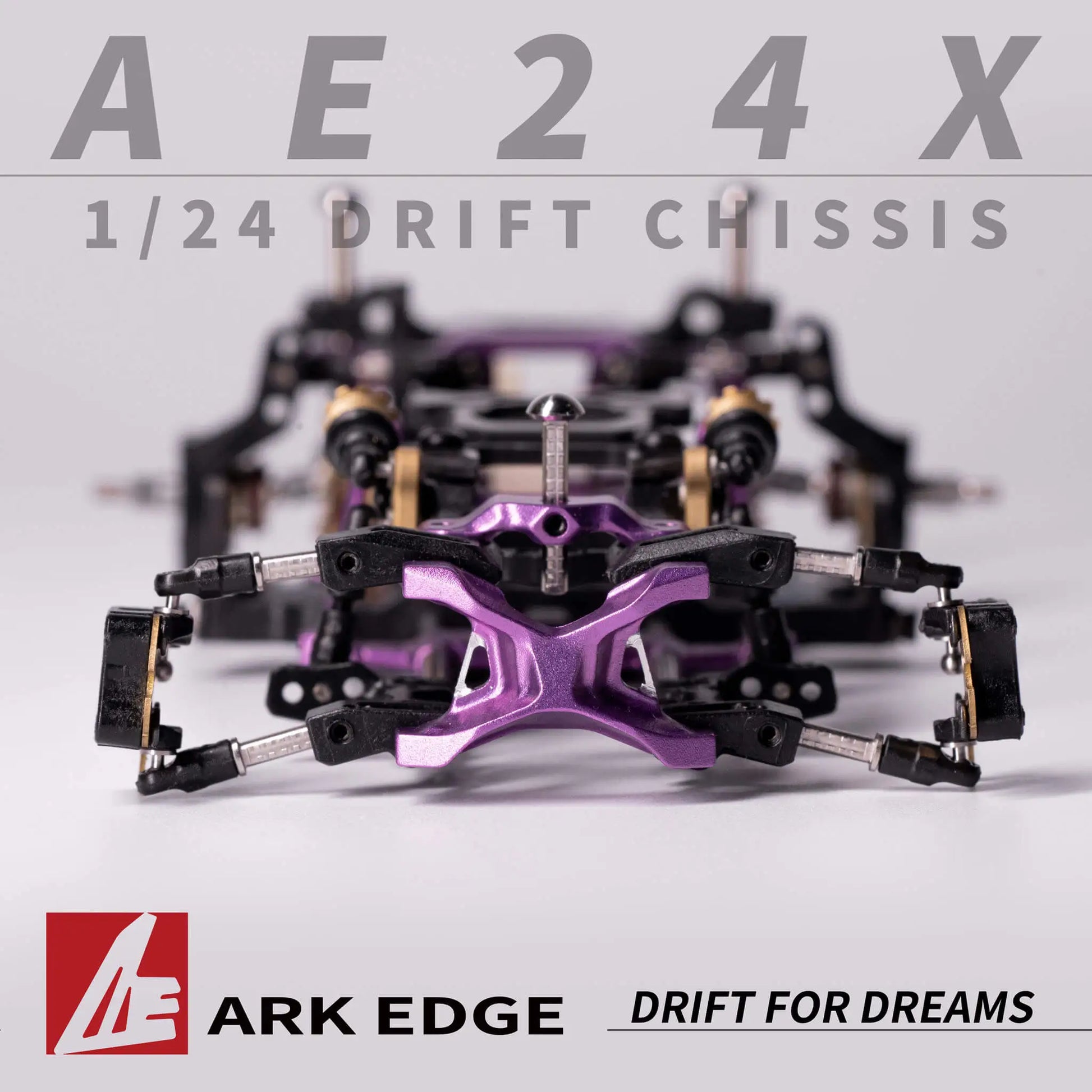 AE24X RC Drift Car Kit 1/24 Scale Micro RC Drift Chassis purple